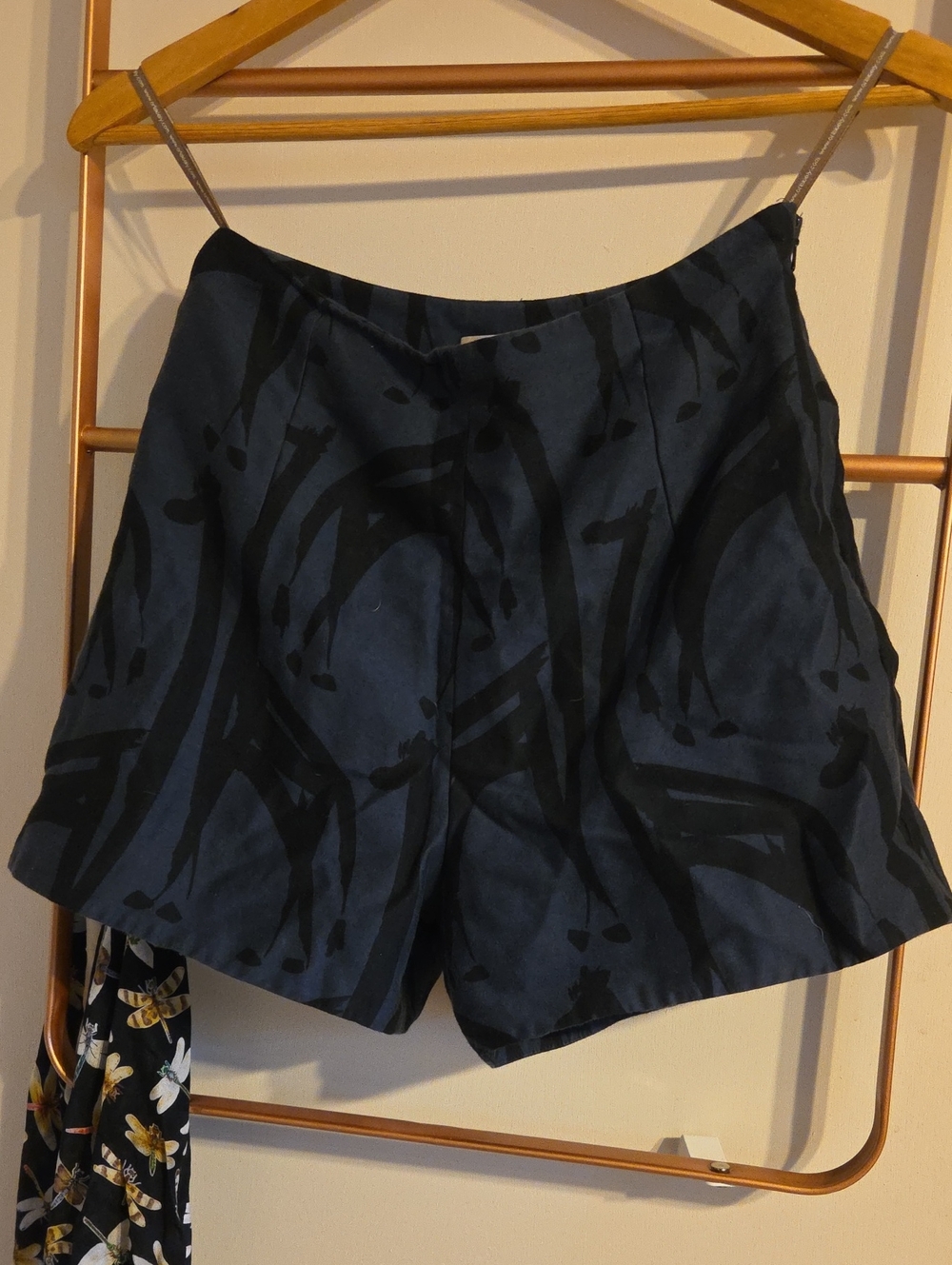Orla Kiely High-Waist Navy & Black Giraffe Patterned Shorts